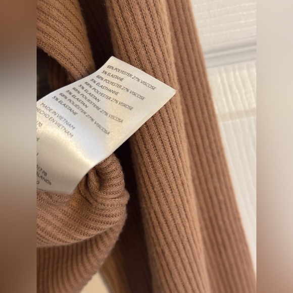 We The Free by Free People Draped Ribbed Wrap Top Camel Brown Size Large - Picture 3 of 6